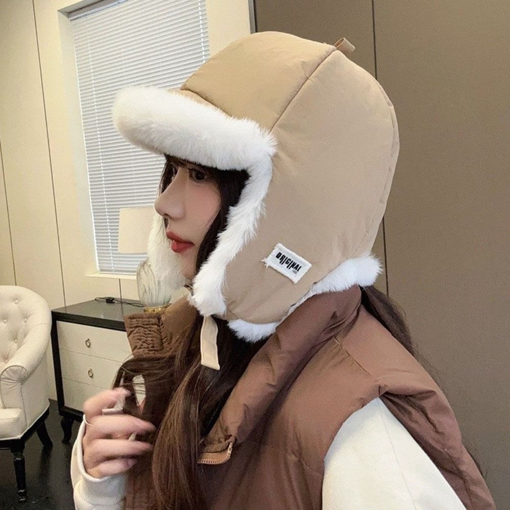 Thickened Ear Protective Hat Windproof Women Hat Retro Winter Pilot Hat  Ladies