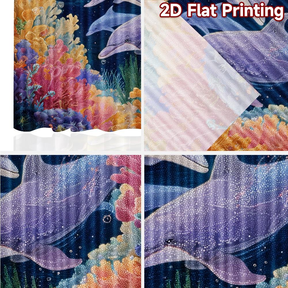 2pcs, 2D FLAT PRINTING Curtains (Without Rod) Ocean Paradise(1) Holiday curtains Prints Light Filtering Curtains Home Decor