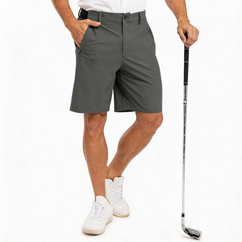 Shorts de Golf pour Homme, Pantalon Cinq Poches, Pantalon Droit pour le Travail et le Loisir, Pantalon de Sport d'Extérieur Léger et à Séchage Rapide