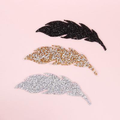 High Quality Motifs Sticker Thermal Transfer Leaves Hotfix Rhinestone Patches Clothing Accessories