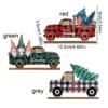 3pcs/set DIY Christmas Wooden Car Decorations Grid Style Cartoon Xmas Truck Desktop Ornament Dwarf Colorful