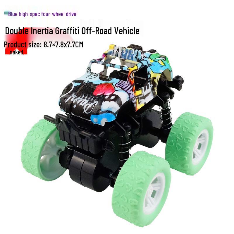 Children's Toy: Inertia-Powered 4WD Stunt Off-Road Vehicle