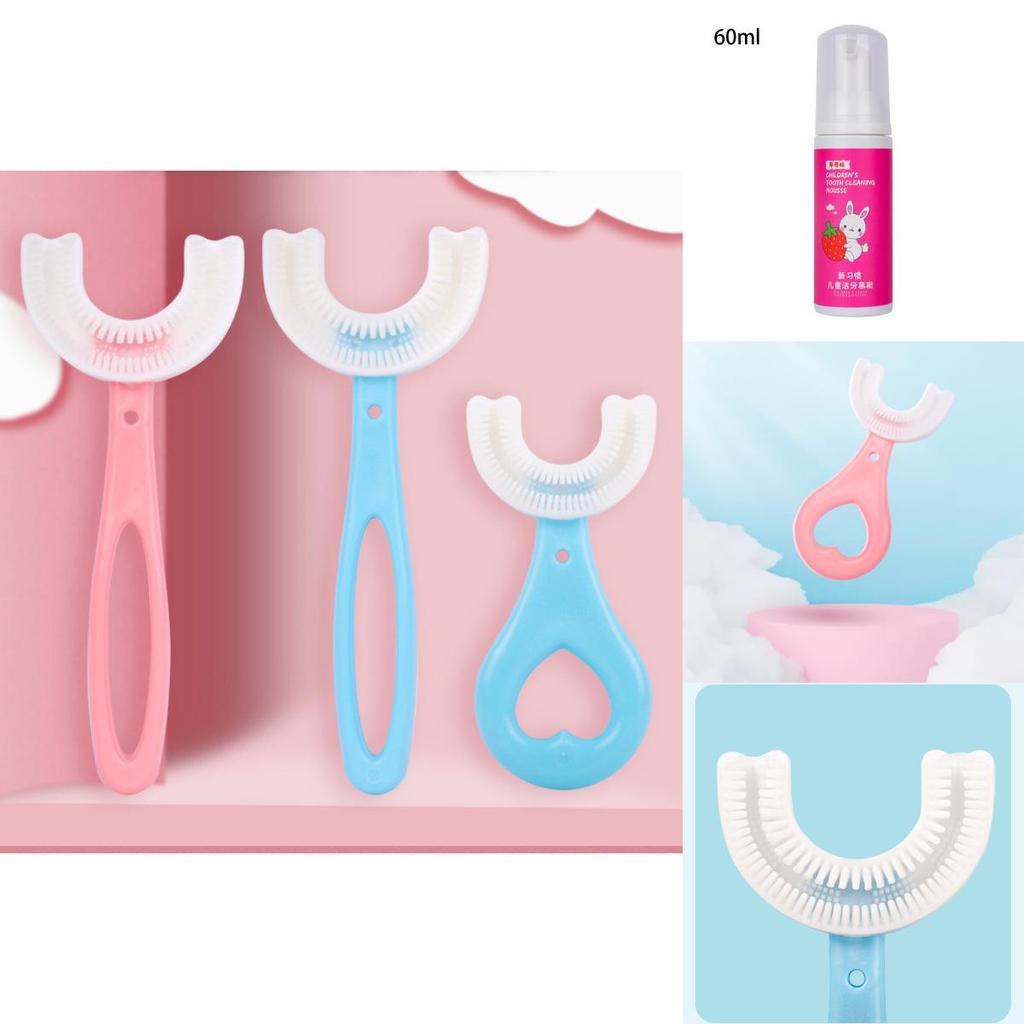 U-shaped Baby Toothbrush Designed For 1 Year Old With Fun And Safe Silicone