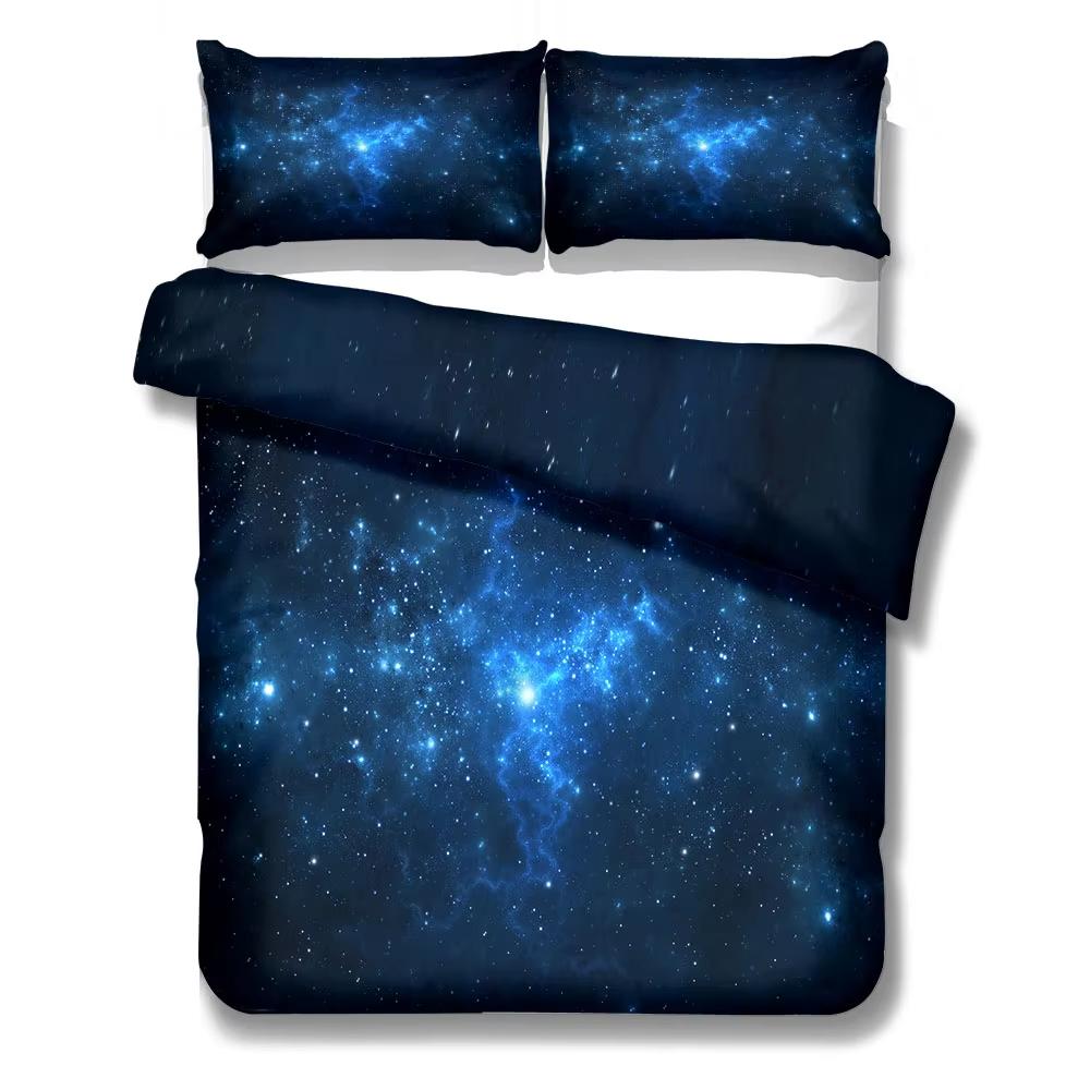 Cosmic Galaxy Duvet Cover Set Queen King Size Milky Way Stars Galaxy Art Home Decor Family Bedding 3 Pcs With 2 Pillowcases