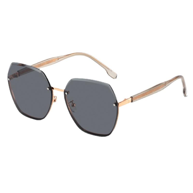 New Fashion Women Sunglasses Metal Mirror Leg Polygon UV400 Sun Glasses Outdoor Hiking Leisure Eyewear Oculos De Sol