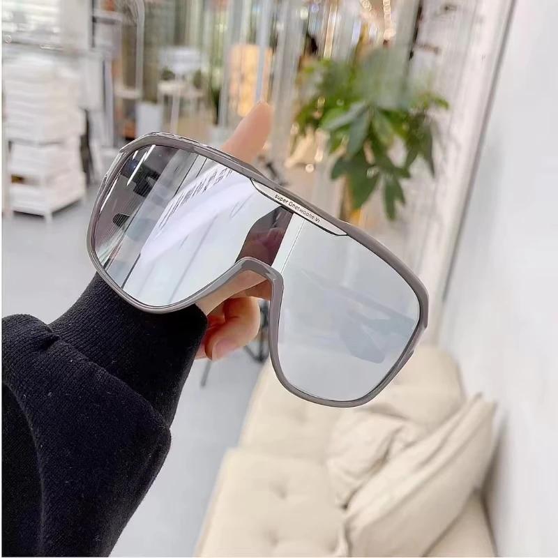 Outdoor Sports Film Mirror Men Sunglasses Women One Piece Large Frame Goggle Sun Glasses Colorful Cycling Windproof Eyewear Uv