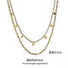 Double Layer Geometric Rhombus Sequin Pendant Necklace Women 18K Gold Plated Titanium Steel Hypoallergenic Fade-Resistant