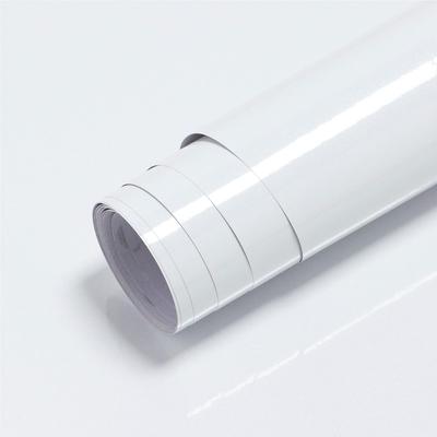 1Roll PVC Pearl Film Waterproof Wallpaper Room DIY Self-adhesive White Kitchen Cupboard High Gloss Paste Furniture Wall Stickers