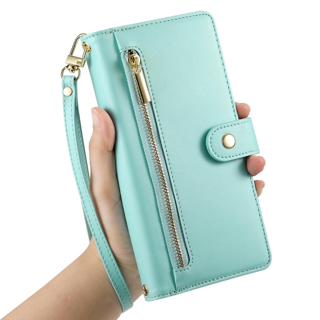 DF-011 For Xiaomi 14T Case Zipper Pocket Wallet Leather Phone Cover with Straps