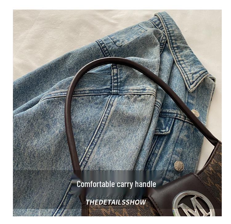 2025 Women's Light Luxury Retro Underarm Shoulder Bag - Trendy, Casual, Letter Print