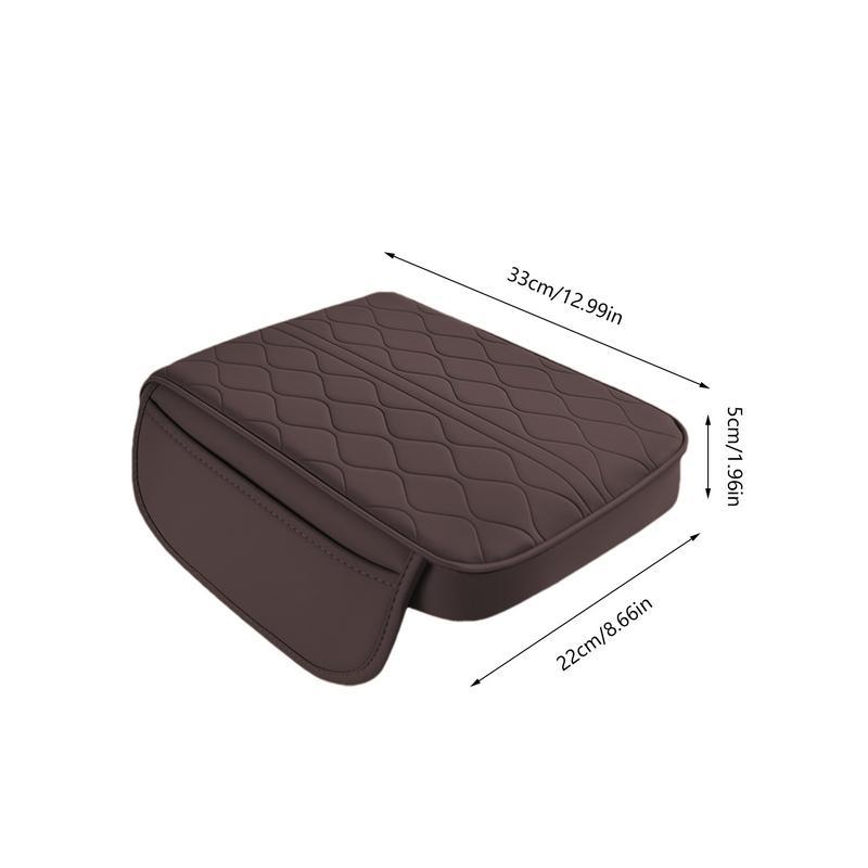 Leather Car Armrest Mat Uiversal Interior Auto Armrests Storage Box Mats Dust-proof Cushion Cover Armrest Protector W/Organizer
