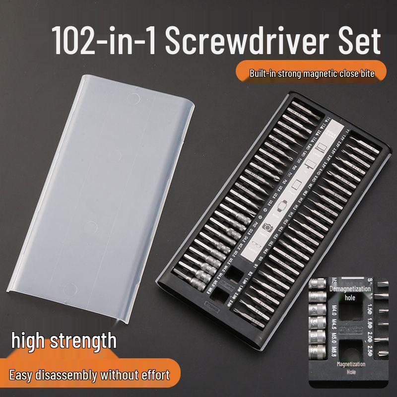 102-Piece Magnetic Screwdriver Set for Phone, Watch, and Computer Repair