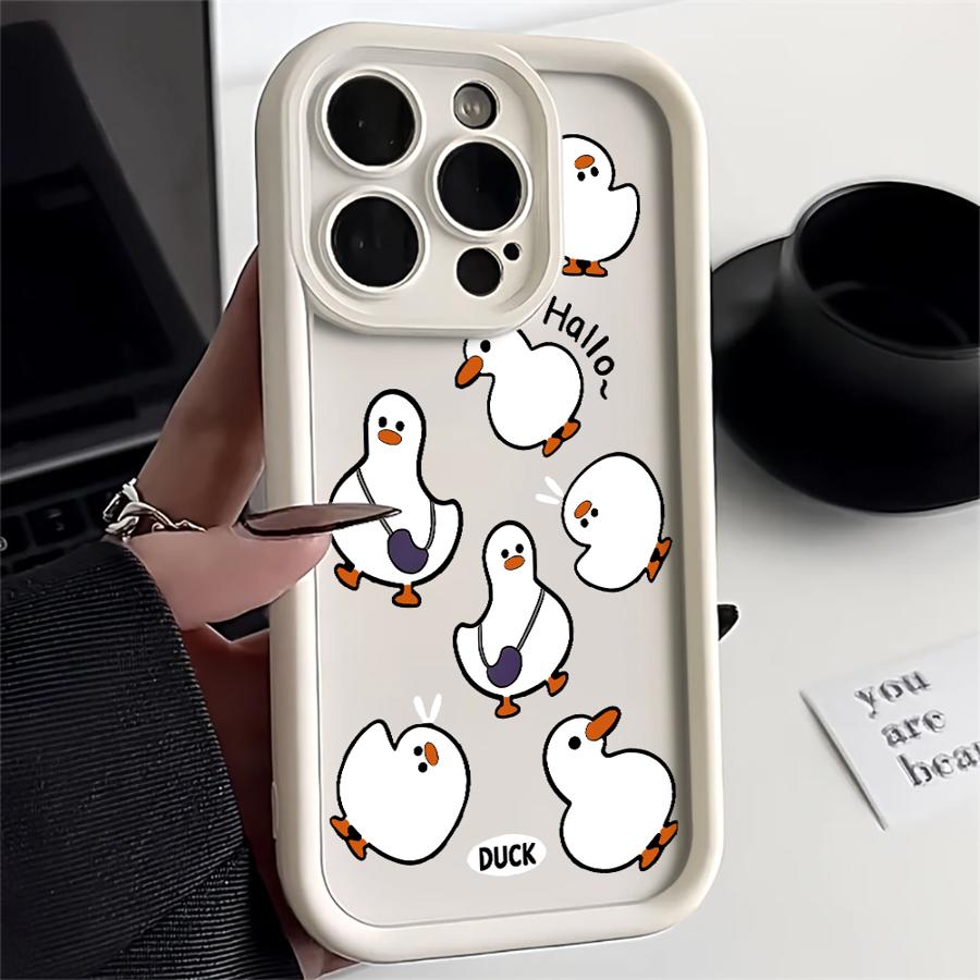 Stylish Cartoon Duck Case for iPhone 17 Pro Max 15 Plus 11 13 17e 16 Air 12 Pro 14 Phone Cover