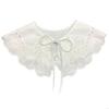 Perfect Match 28Gd Detachable Half Shirt False Fake Collar Embroidery Neck Ruff Shawl Dickey Mini Cape Lace-Up Ribbon Necklace Short Capelet