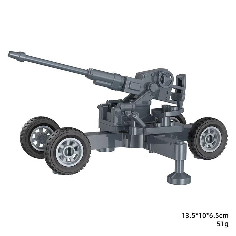 Army WWII Soldier Figure Armaments Brick Playset Gatling M2 Heavy Machine Aviation Gun NSV Bullet Chain Mortar ZB53 Toys Playsetss T12
