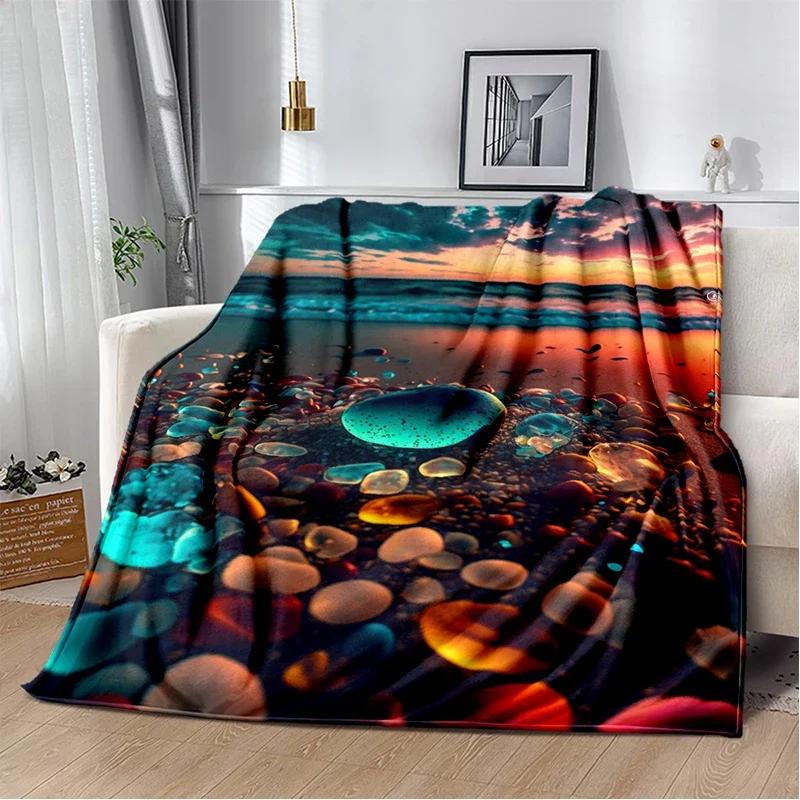 Weiche Bunte Kieselsteinweg Überwurfdecke Naturinspiriertes Design für Zuhause Schlafzimmer Bett Sofa Abdeckung Kinder Neuer Stil