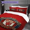 Manchester Emblem Three-piece set (1 * duvet cover + 2 * pillowcase, without core) 2D Flat Duvet cover and pillowcase Bedding set Soft and comfortable