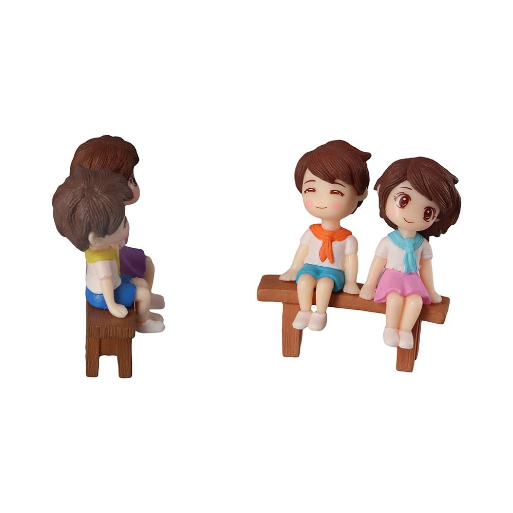 Dollhouse Creative Mini Sweety DIY Stool Couples Lovers Figurine Boy Girl Ornament Dolls Miniatures