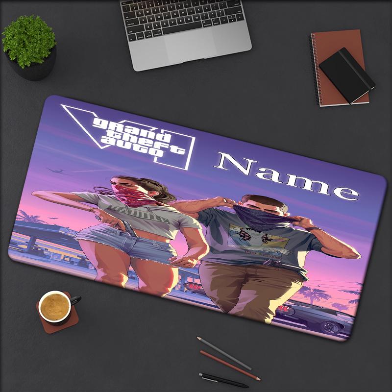 Custom Name Gta Theme Mouse Pad Non Slip Rubber Base Multifunctional Office Home Decor Perfect For Workspace Personalization
