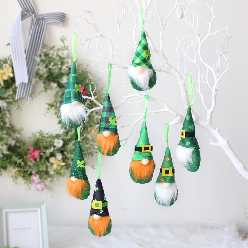 Irish Festival Green Elf Doll Pendant St. Patrick'S Day Window Decoration Ornaments