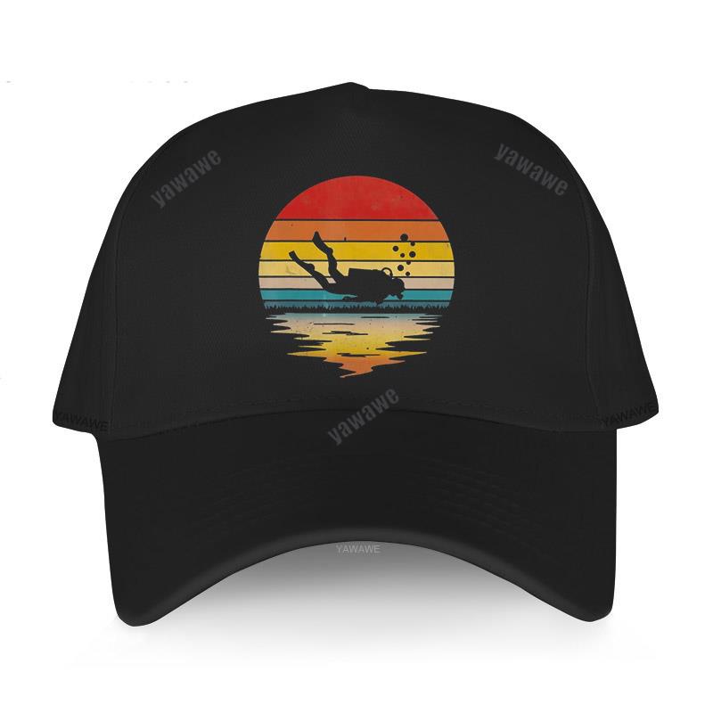 Baseball Cap for Men Hip Hop Harajuku Hats Retro Scuba Diving Cotton 80s Scuba Diver Teens Golf Hat Summer Breathable Caps