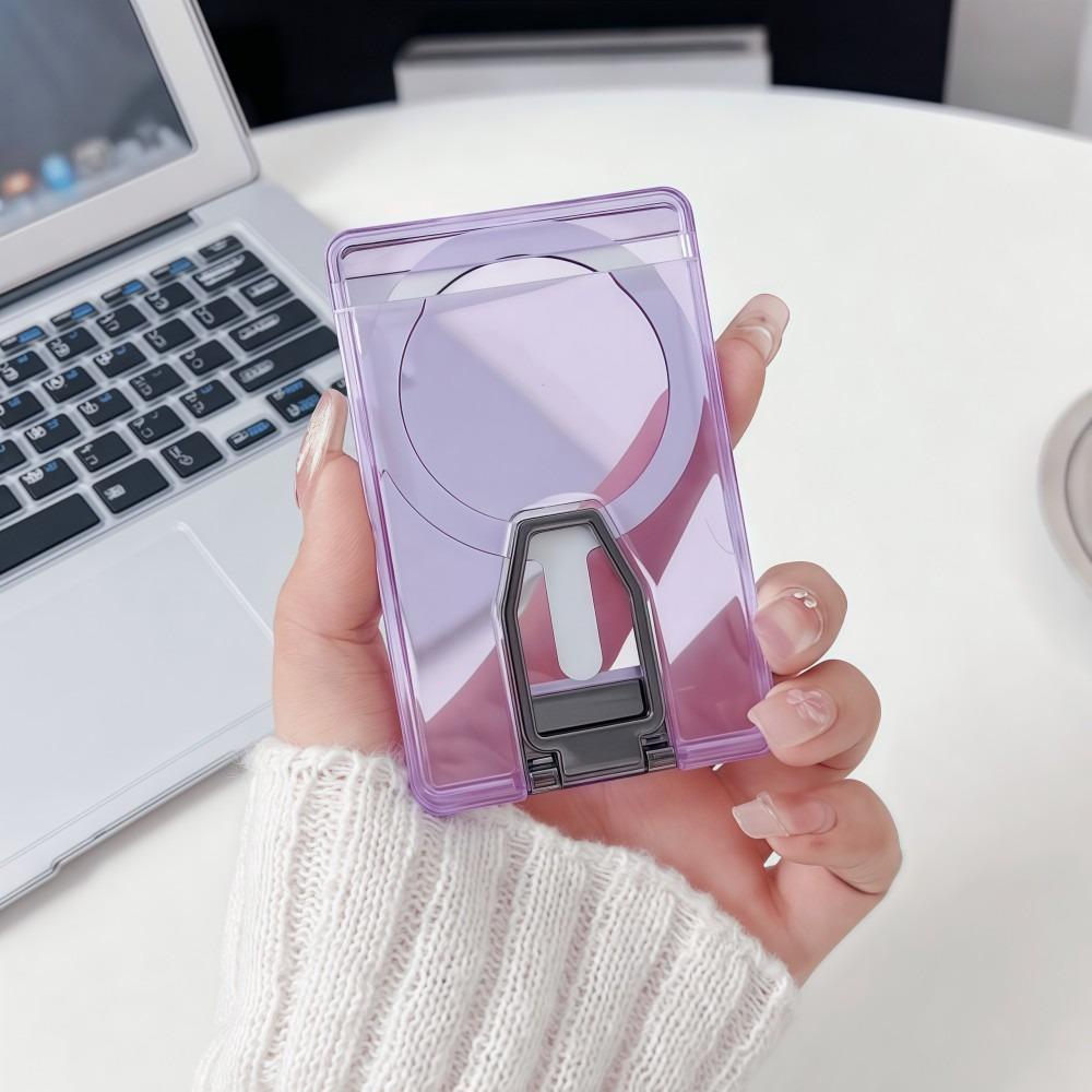 Scratch-resistant For MagSafe Wallet Transparent Simple Phone Magnetic Card Holder Acrylic for iPhone 17 16 15 14 13 12 11