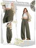 Women's Winter Brown Coffee Wide-Leg Jeans: Relaxed, Floor-Length, Slimming Fit