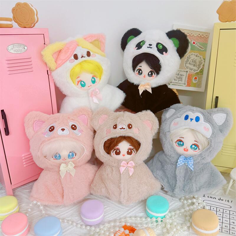 10cm Cotton Doll Clothes: Starfish & Normal Body Plush Outfits with Cat, Bear, Shawl, Vest