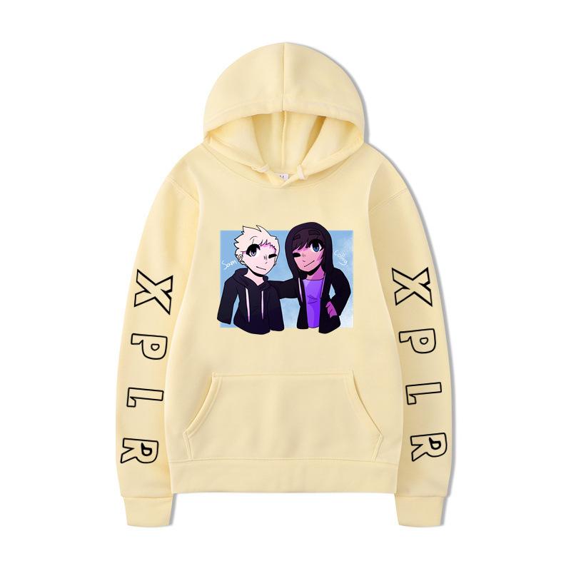 Sam and Colby2D Hoodies Print Sweatshirt Hip Hop Casual Unisex Autumn Winter Fleece Streetwear Tops Sudaderas