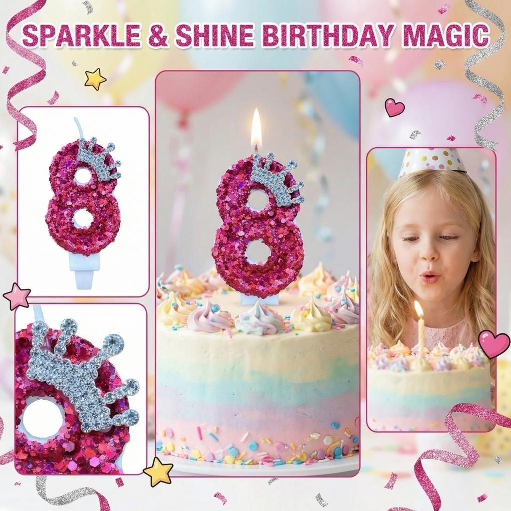 Fashion Cartoon Creative Birthday Candles Party Digital Candles