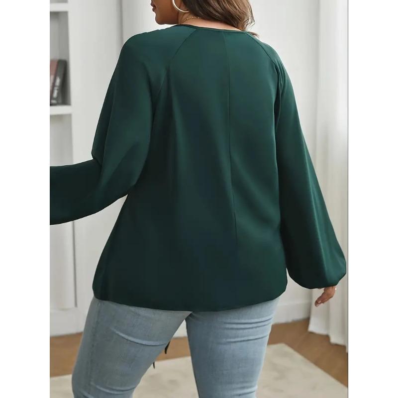 Women's Fashion Casual Spring Autumn Solid Color Print Long Sleeve O-Neck Blouses & Shirts