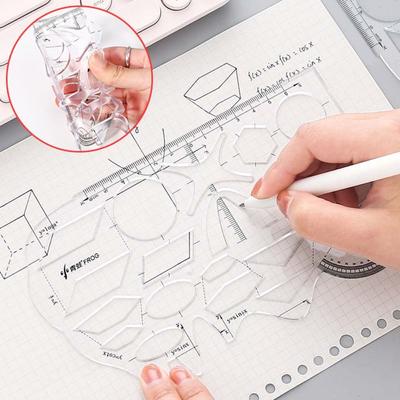 Students Gift Creative Stationery Geometric Drawing Learning Measuring Tool Mathematics Function Ruler Ruler Protractor