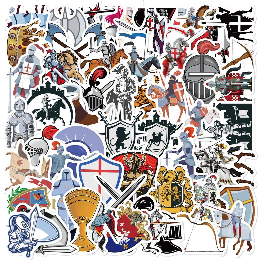 60 Mittelalterliche Ritter Graffiti Aufkleber Dekorieren Gitarre Laptop Koffer DIY Wasserdichte Aufkleber