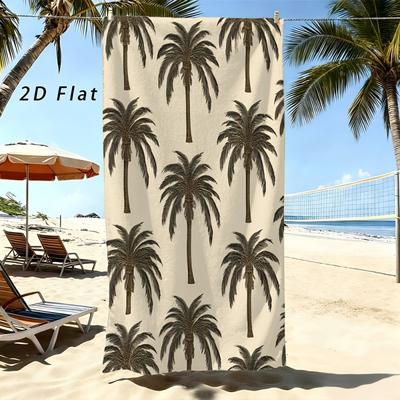 Vintage Palm Tree Silhouette Pattern Beach Towel Lightweight Quick Dry Microfiber Towel For Beach Pool Bath Travel Daily Use