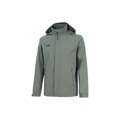 Fitness Series Solid Color Water-Resistant Hooded Sports Jacket Men Jacket Gray-Green AFDT753-2