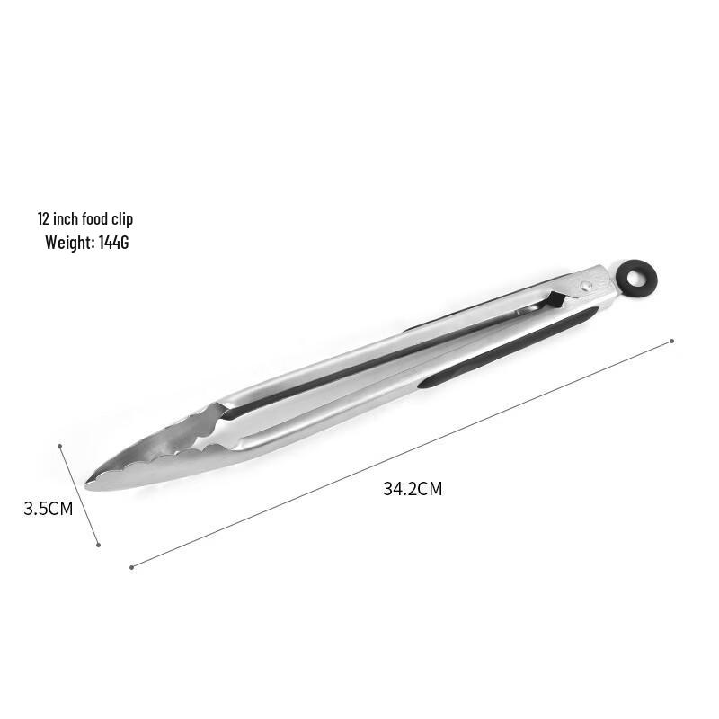 SMVP Stainless Steel Kitchen & BBQ Tongs with Spring