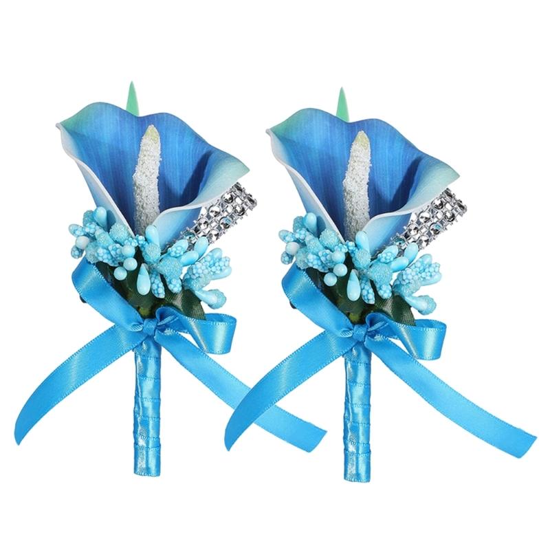 

Wedding Boutonnieres Artificial Flower Arrangement for Wedding Reception Wedding Ceremony Engagement Decors синій