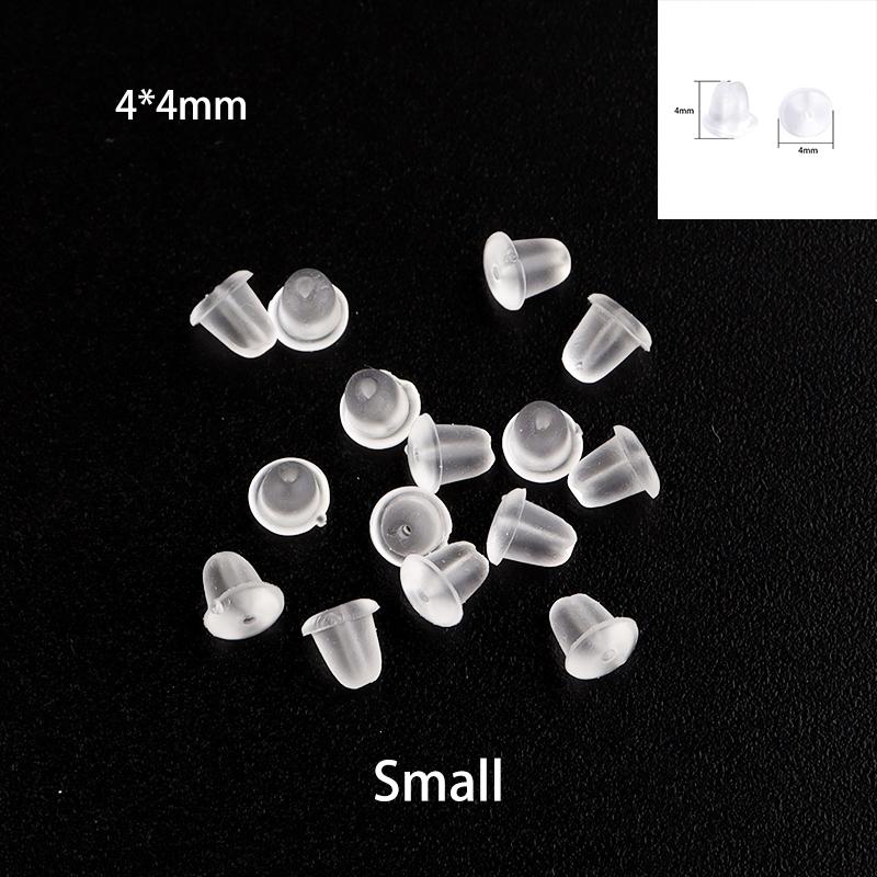 200-2000pcs/lot Clear Soft Silicone Rubber Ear Stopper Plugging Earring Back Ear Studs For DIY Earrings Jewelry Making Accessory