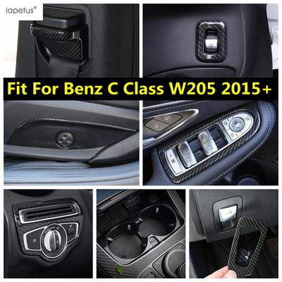 Hand Brake / Water Cup / Head Light / Seat Adjust Panel / Window Lift Cover Trim Accessories For Benz C CLASS W205 2015 -