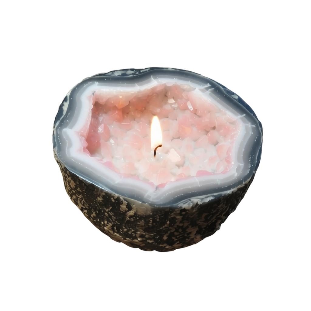 Geode Candle Bowl Resin Decorative Piece Vintage Style Resin Craft Ornament for Balcony Patio Aromatherapy Holder