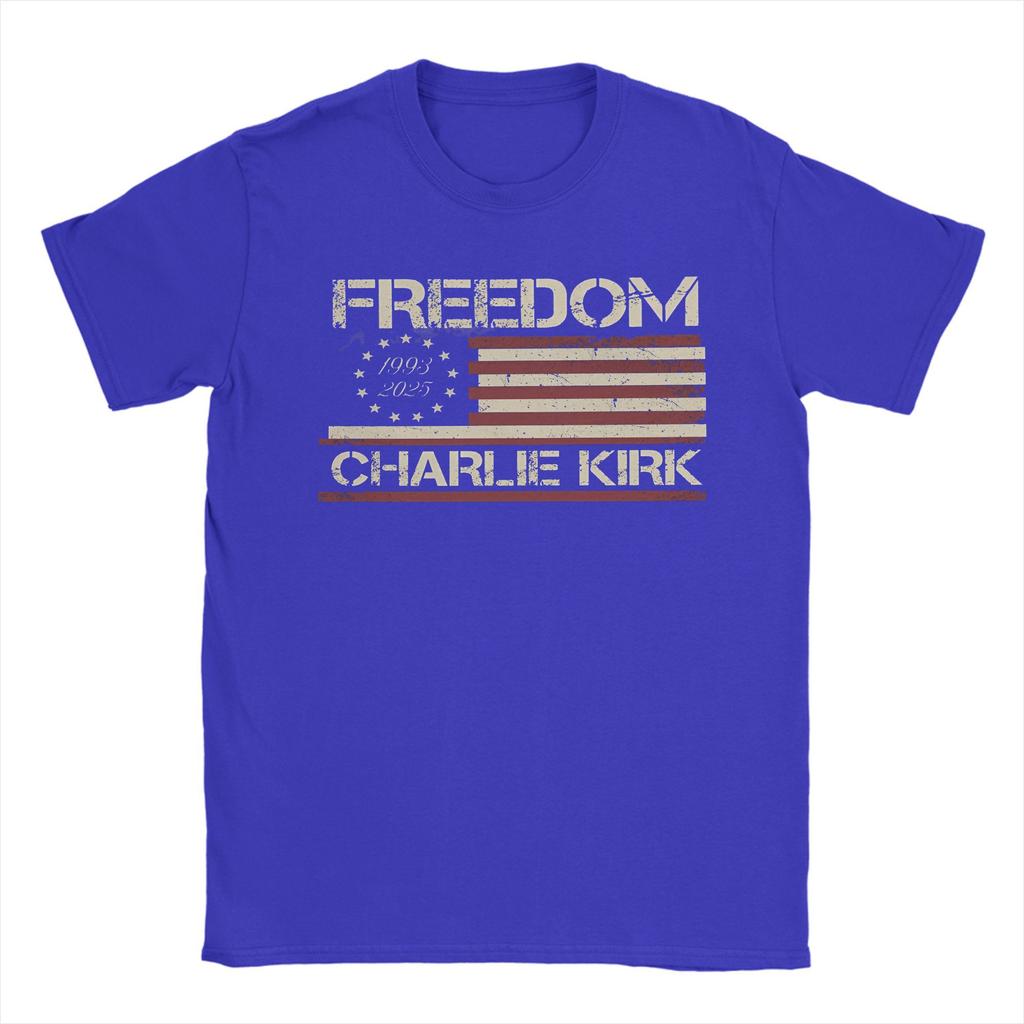 Freedom T Shirt Summer Charlie Kirk Cotton T Shirts For Male Trending Custom Logo Tshirt Short Sleeve Vintage Top Tees