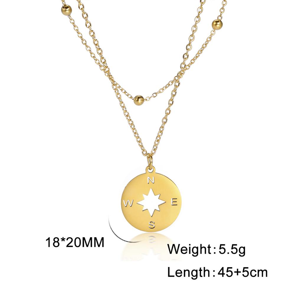 Cazador Round Compass Pendant Necklace Gold Color Stainless Steel Necklaces for Women Men Jewelry 2026 Birthday Gift Wholesale