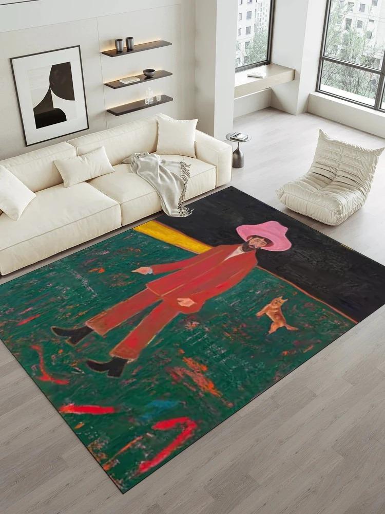 Fashion Art Decorate Living Room Carpet Home Large Area Coffee Tables Plush Mat Vintage Advanced IG Bedroom Rug