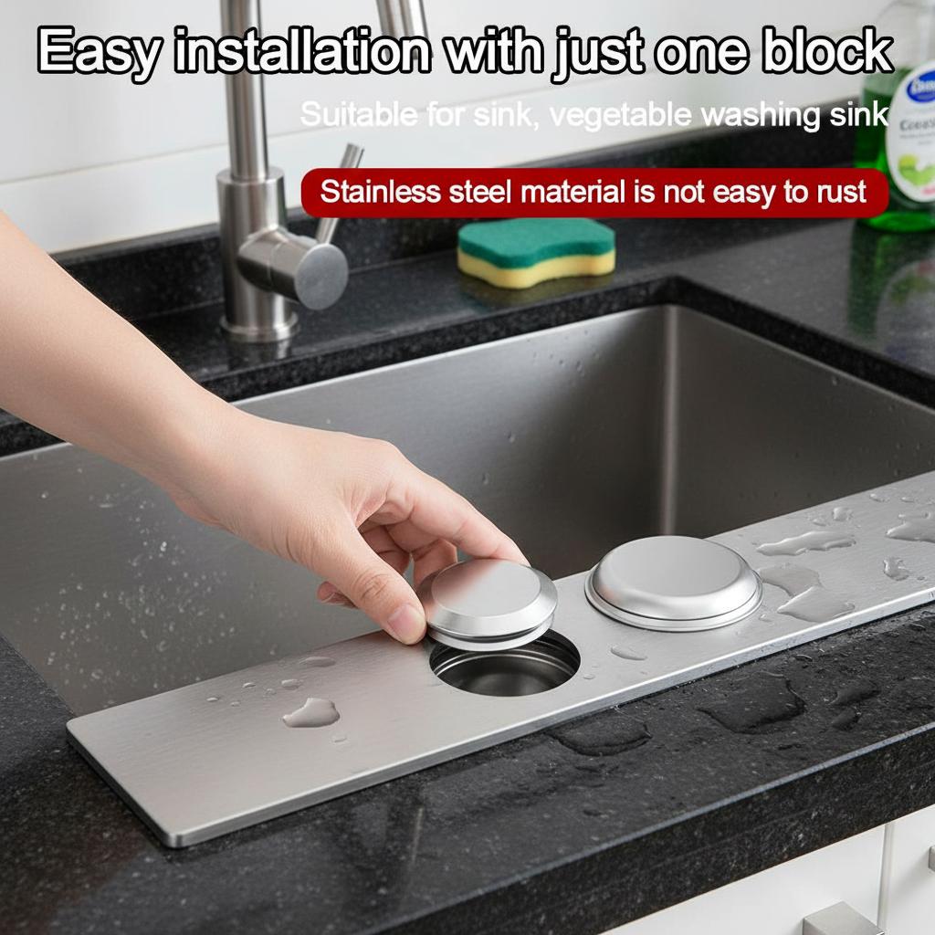 New Stainless Steel Sink Plug Anti-leakage Silver Faucet Hole Cover Water Stopper Bathroom