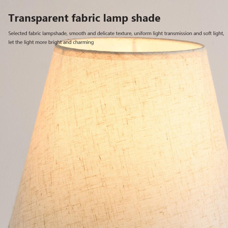 Nordic Touch Stoff Tisch Lampen LED Moderne Schlafzimmer Nacht Lichter Schwarz Weiß Lampenschirm Studie Schreibtisch Dekoration Beleuchtung Leuchten
