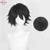 Anime L Lawliet Cosplay Wig 30cm Short Black L Wigs Heat Resistant Synthetic Hair Halloween Party L Misa Amane Wigs + Wig Cap