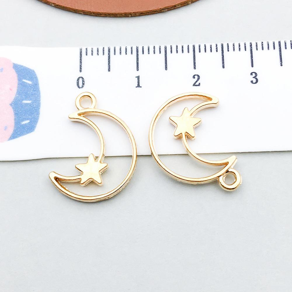 100-Piece Five-Color Alloy Sun, Moon, and Star Pendant Charms for DIY Jewelry