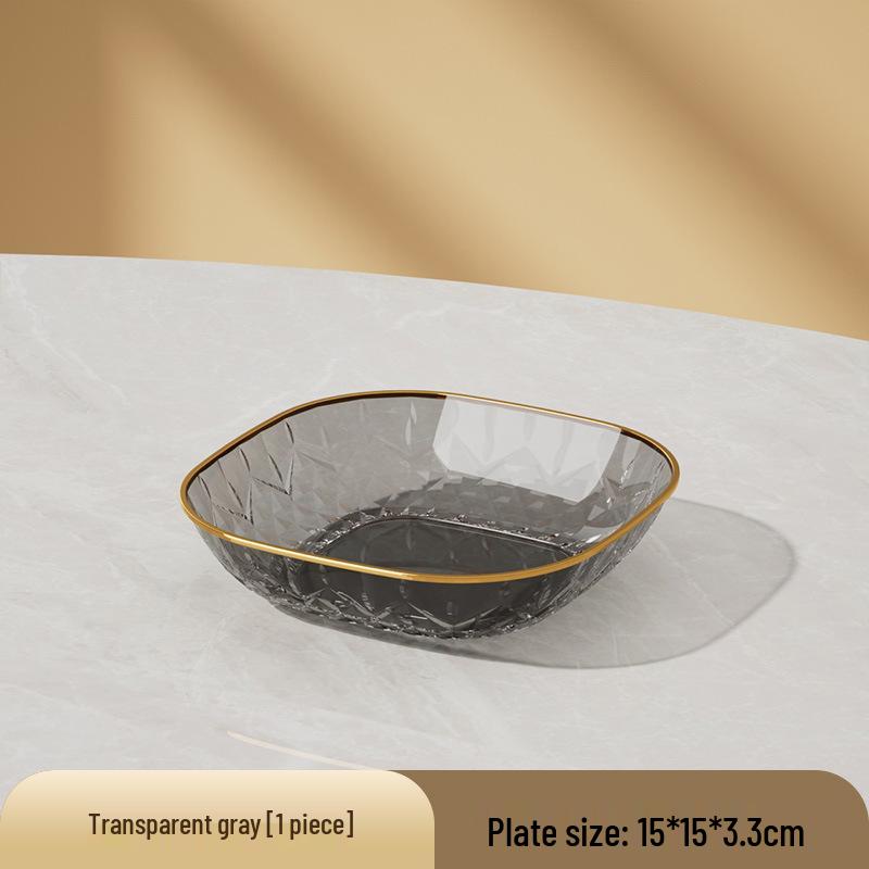 Элегантная прозрачная высококачественная пластиковая миска для фруктов и закусок - Ударопрочная, дизайн «Алмазный кристалл» из ПЭТ