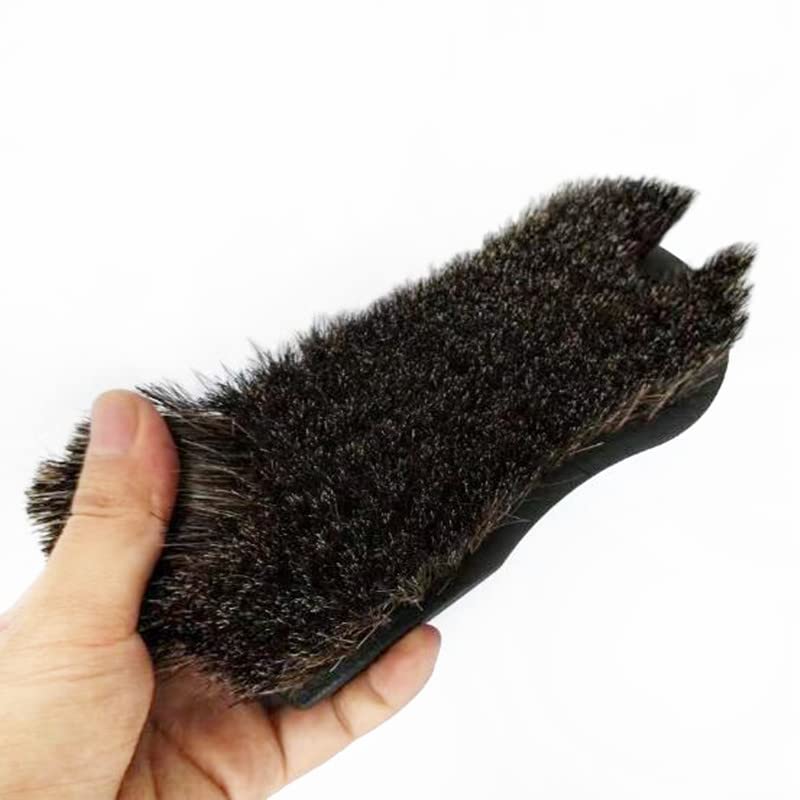 CAEEKER Soft Horse Hair Leather Cleaning Brush Real Horse Hair Detail Brush Car Interior