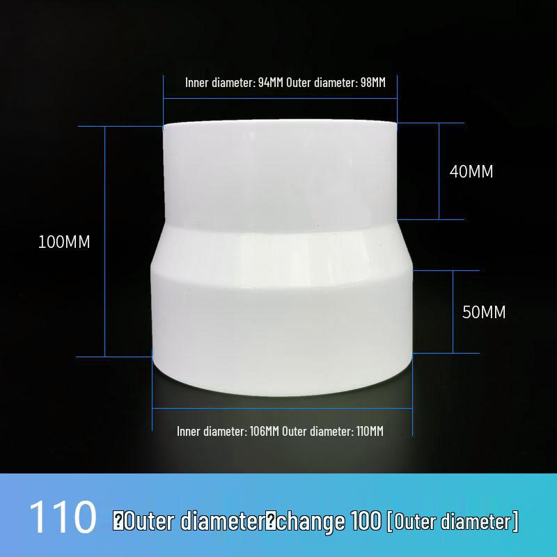 Reductor de conducto de PVC universal para tuberías de escape grandes a pequeñas